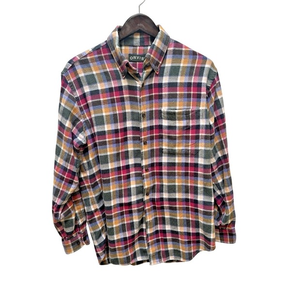 Orvis Menswear Plaid Flannel Button Down Long Sleeve Casual Shirt - Picture 1 of 7